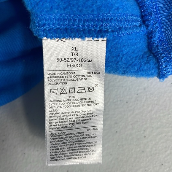 Gap Original Logo Pullover Sweatshirt Men’s Size XL Color Brezy blue - Picture 9 of 9